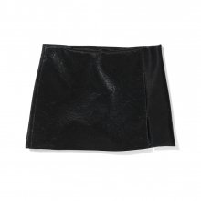 W VEGAN LEATHER SKIRT  BLACK