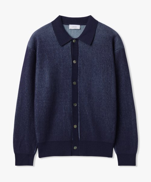 Двухцветное поло из трикотажа - Navy