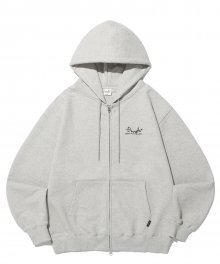 SMALL SIGN LOGO HOODIE ZIP UP GRAY