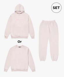 (SET)SIGNATURE ESSENTIAL HOODIE OR SWEAT&JOGGER-LIGHT PINK