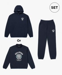 (SET)FC STONE WASHED COLLAR SWEAT OR HOODIE&JOGGER-NAVY