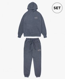 (SET)LETTERING PIGMENT DYED HOODIE&PANTS-GREY