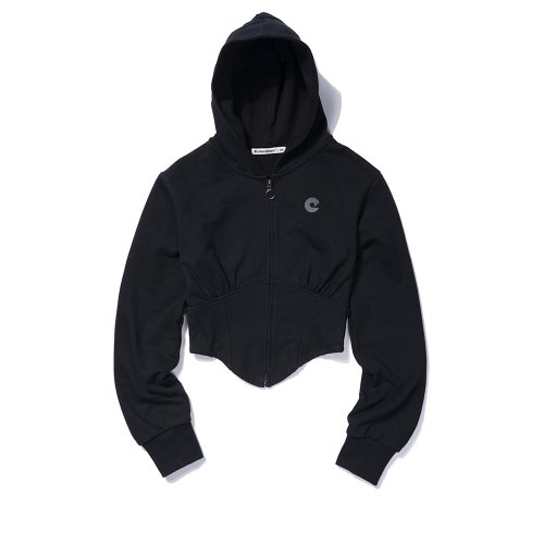 CORSET HOODIE ZIP-UP черный