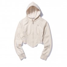 CORSET HOODIE ZIP-UP  BEIGE