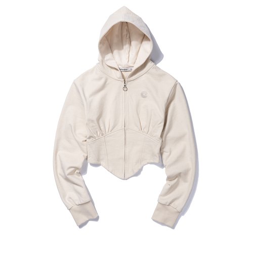 CORSET HOODIE ZIP-UP бежевый