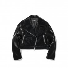 W VEGAN LEATHER OVERFIT JACKET