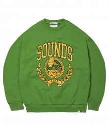 Flocking Printing Sweatshirts Green