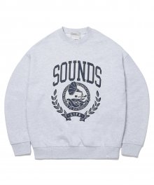 Flocking Printing Sweatshirts Melange Grey