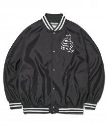 SL Logo Satin Baseball Jacket Charcoal