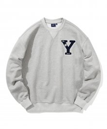 Y LOGO APPLIQUE WAPPEN CREWNECK GRAY