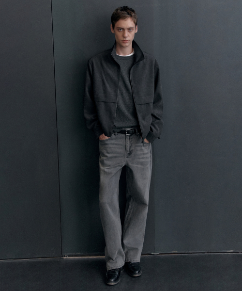 CALIK WIDE DENIM PANTS [GREY]