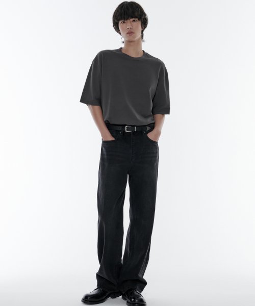 MUSINSA | MUSINSA STANDARD Loose Straight Denim Pants [Washed Black]