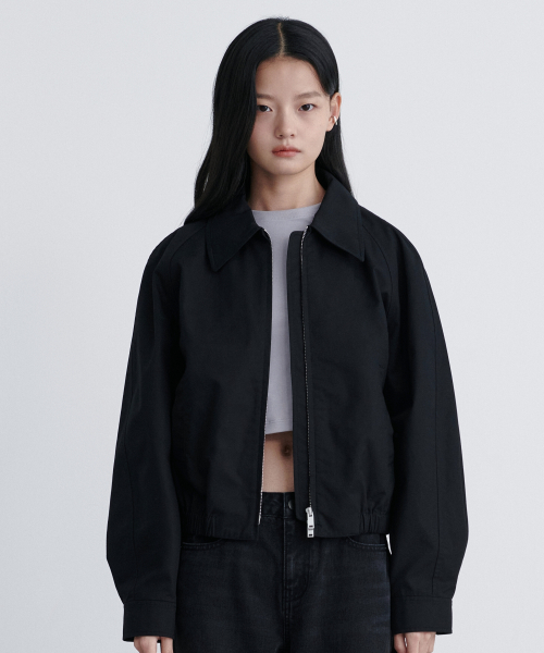 WOMENS COTTON BLOUSON JACKET [BLACK]