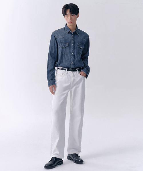 STRAIGHT DENIM PANTS [WHITE]