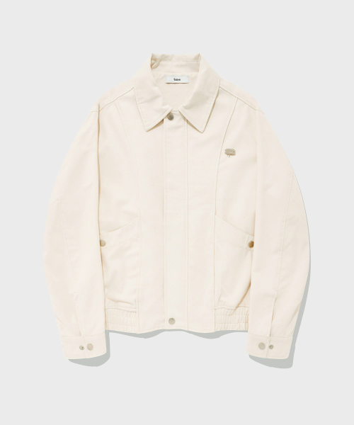 Хлопковый бомбер силуэта кокон Light Beige