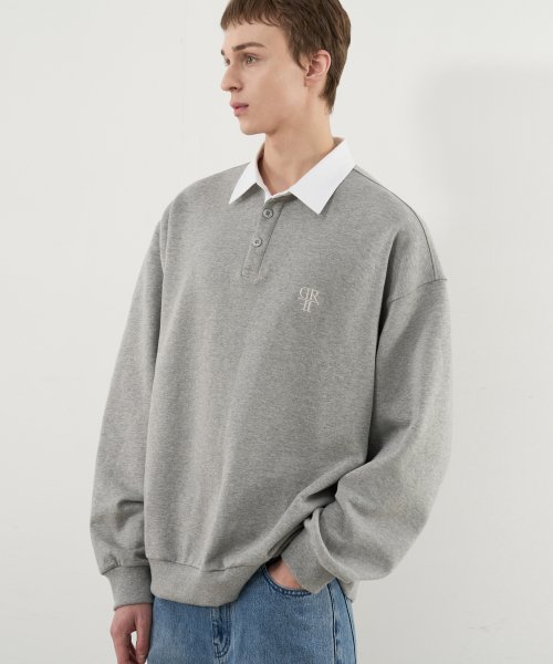 MUSINSA | DRAW FIT Symbol Rugby Sweatshirt [M.GREY]