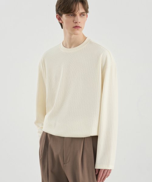 Трикотажная футболка в рубчик Liveric [CREAM]