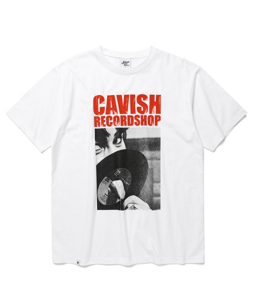 CAVISH RECORD SHOP SS TEE WHITE CV2DMUT505A cavish-record-shop-ss-tee-white-cv2dmut505a