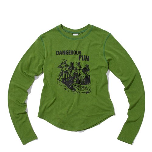 DANGEROUS FUN long-sleeved T-Shirt (GREEN) WOMENS