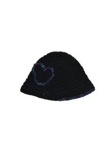 Handmade Heart Bucket Hat (black)