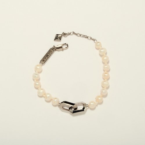 GAMAN - Commitment Plain Silver Pearl Bracelet