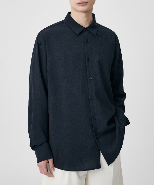 Свободная льняная рубашка Relaxed [Navy]