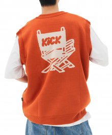 [NK] Cooling Center Knit Vest (Dark Orange)_K23QA118