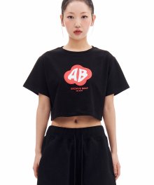 RED MOSS LOGO CROP T-SHIRTS (BLACK)