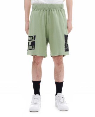 아카이브 볼드(ARCHIVE BOLD) CONTROL THE JUNGLE SWEAT SHORTS (PALE SAGE) 상품 이미지