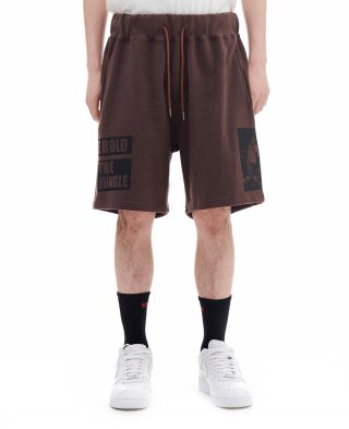 아카이브 볼드(ARCHIVE BOLD) CONTROL THE JUNGLE SWEAT SHORTS (BROWN) 상품 이미지