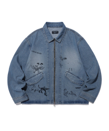 DOODLE WASHED DENIM ZIP JACKET_BLUE(NG2DSUD120A)