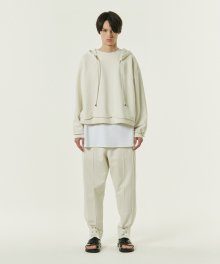 heavy-weight sweat snap pants Ivory