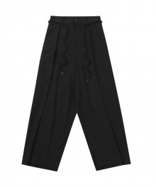 One Tuck Oversized Trousers [BLACK]