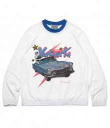 SOFT TEXTURE CAR GRAPHIC LONG SLEEVE_WHITE