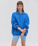이지오 우먼(EZIO WOMEN) Buttons Collar Knit Cardigan - Blue