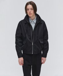 Hooded Collar MA-1 Jumper - Black