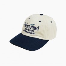 VINTAGE COTTON BALL CAP (SAINT PAUL)_L.BEIGE/NAVY
