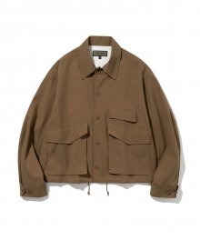 pocket short jacket brown