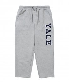 DOUBLE FELT LOGO WIDE SWEAT PANTS LIGHT GRAY