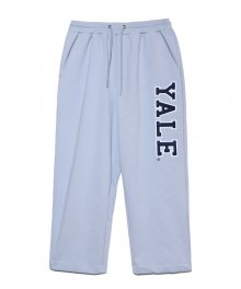 DOUBLE FELT LOGO WIDE SWEAT PANTS BLUE GRAY