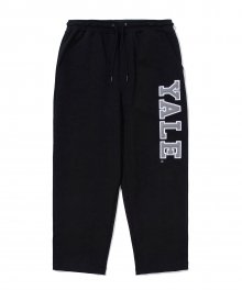 DOUBLE FELT LOGO WIDE SWEAT PANTS BLACK