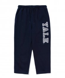 DOUBLE FELT LOGO WIDE SWEAT PANTS NAVY