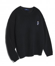 MIDDLE GAUGE KNIT CREWNECK BLACK