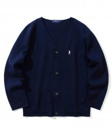 HERITAGE DAN MILANO LIP KNIT CARDIGAN NAVY