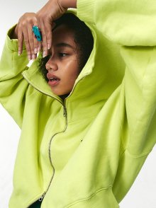 HIGH NECK HOOD ZIPUP LIME