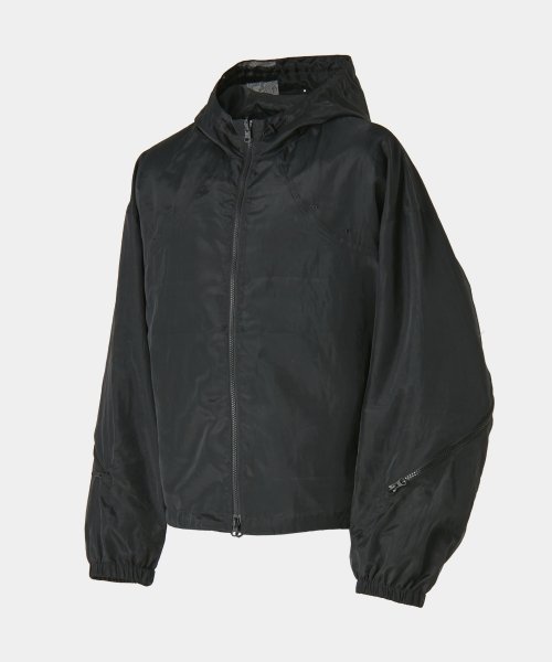 Двусторонний анорак из органзы с капюшоном (Dark Gray)