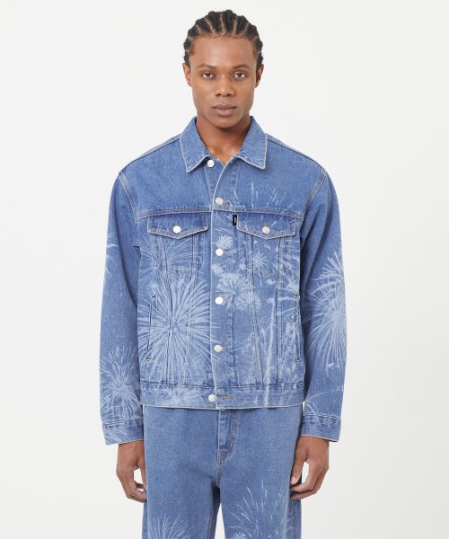 LASER FIREWORK DENIM JACKET blue