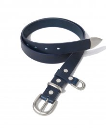 STUD LEATHER BELT (VERA PELLE) [BLUE]