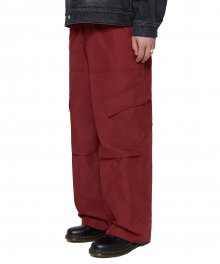 SPLIT WIDE CARGO PANTS [RED]