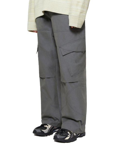 SPLIT WIDE CARGO PANTS [KHAKI]